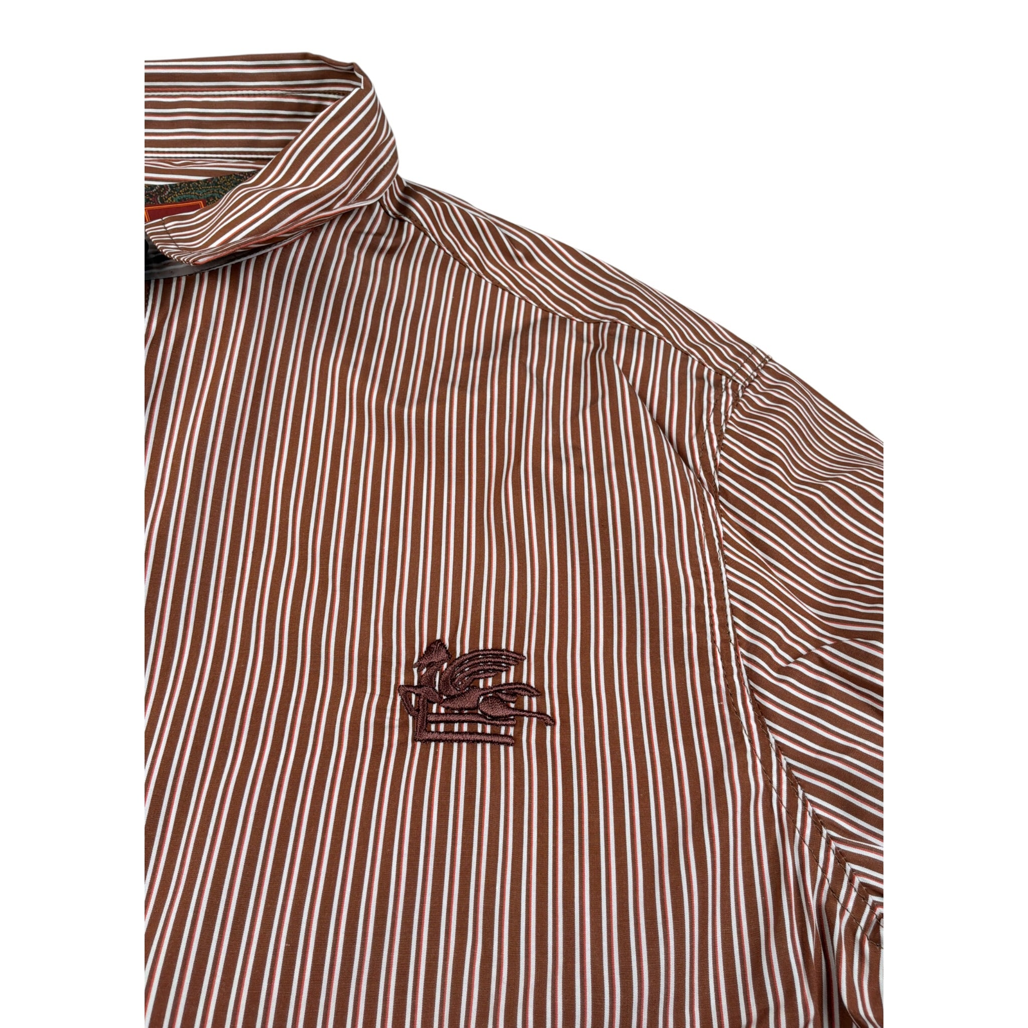Etro Camicia Manica Lunga Fantasia A Righe Ruggine per Bambino GV5P20 RUGGINE ETRO 
