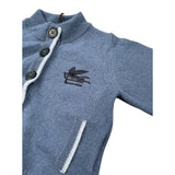 Etro Cardigan tinta unita con Ricami Blu per Neonato GV9510 BLU ETRO 