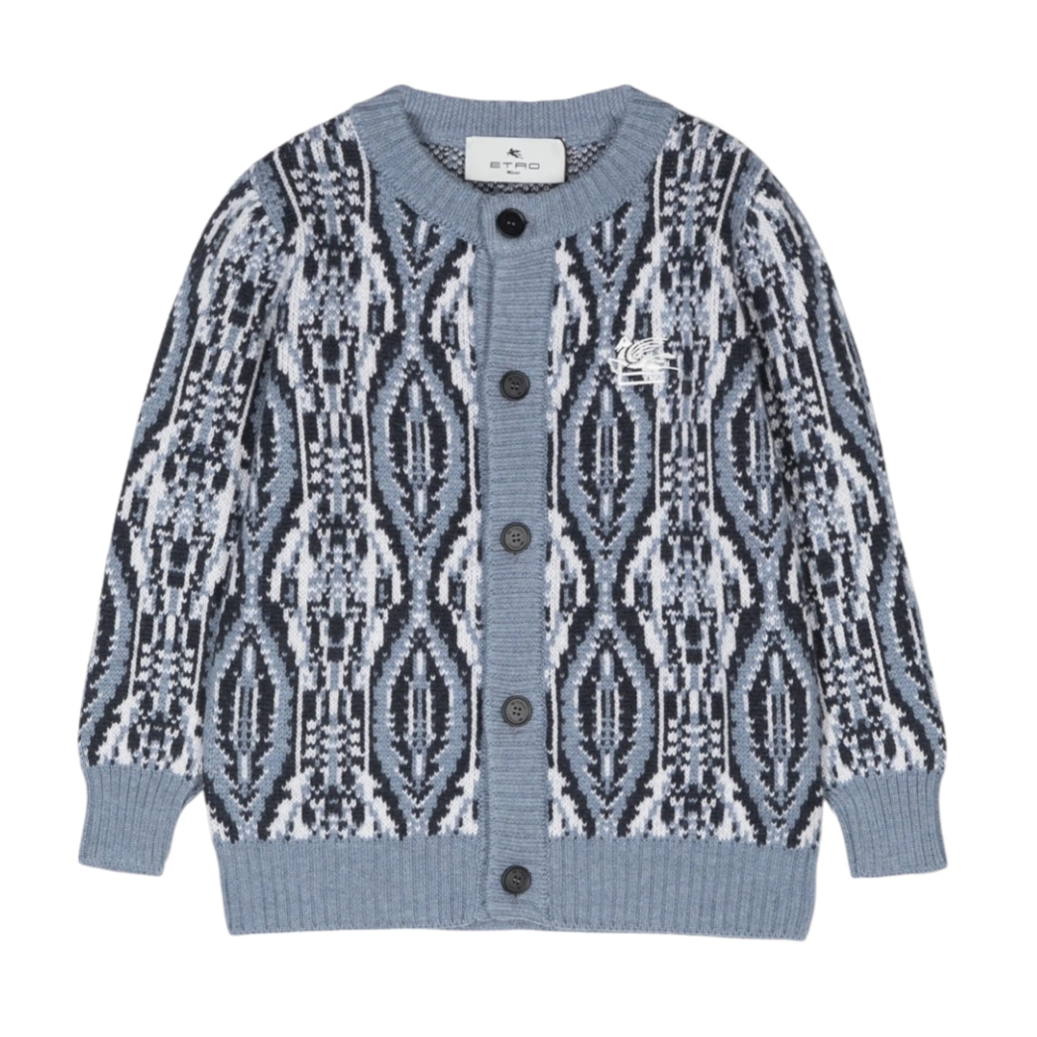 Etro Cardigan Stampa Fantasia Azzurro per Bambino GV9P40 AZZURRO ETRO 