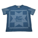 Etro T-Shirt Girocollo tinta unita con Stampa Blu per Bambino GW8P11 BLU ETRO 