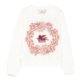 Etro Felpa Chiusa Girocollo tinta unita con Stampa Bianco per Bambina GX4A00 BIANCO ETRO 