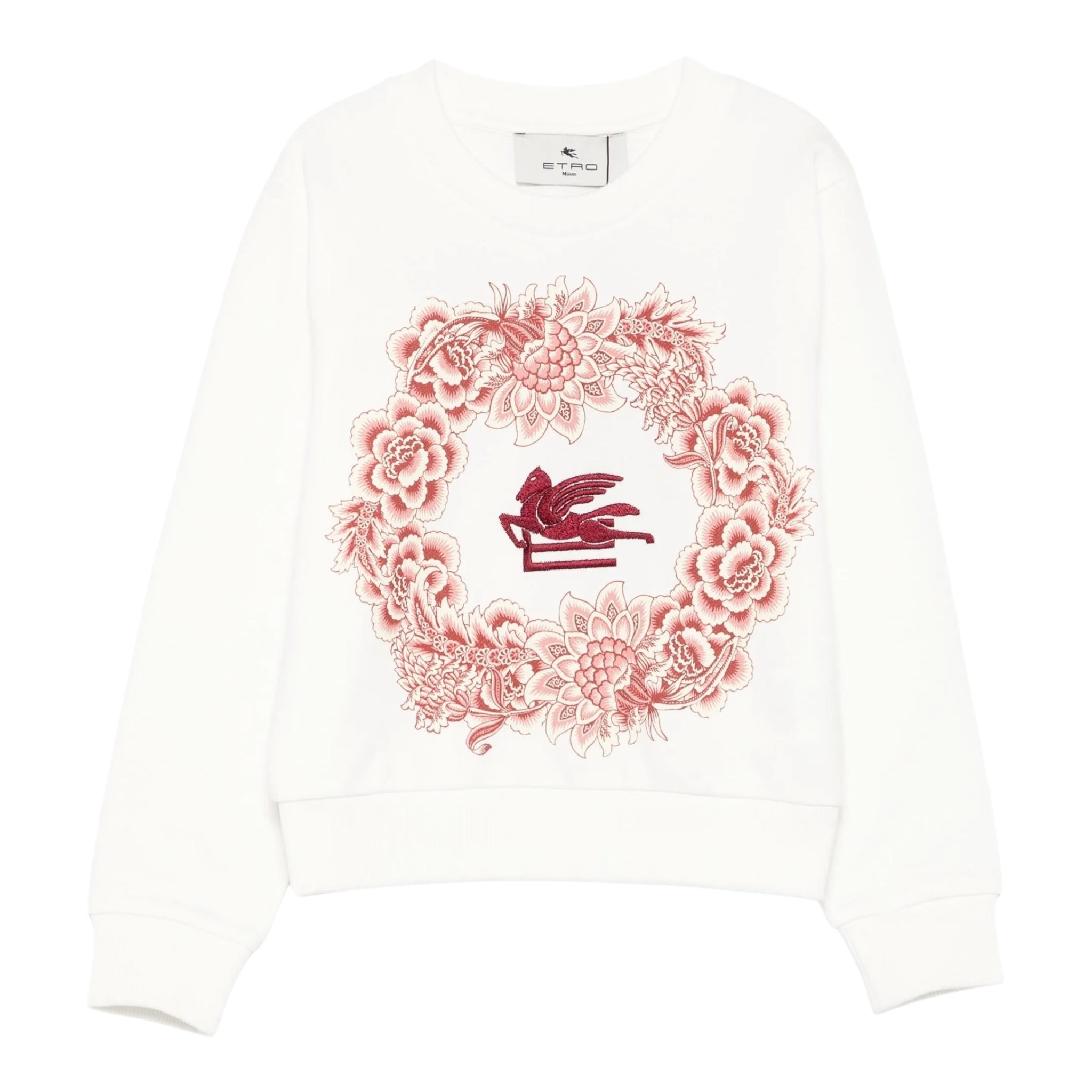 Etro Felpa Chiusa Girocollo tinta unita con Stampa Bianco per Bambina GX4A00 BIANCO ETRO 