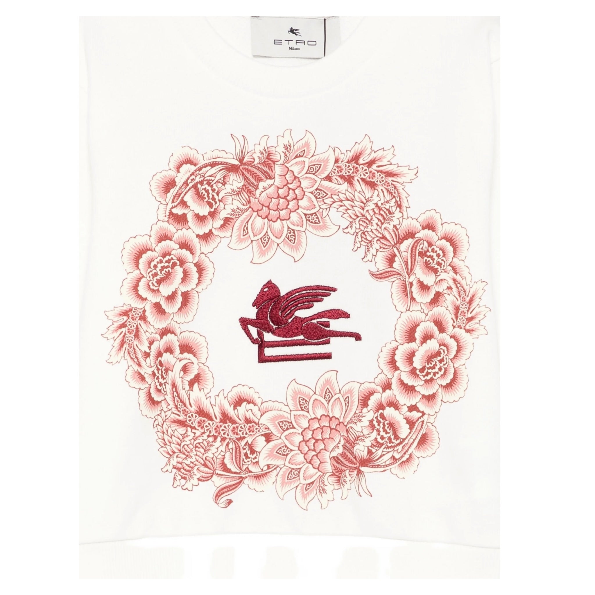 Etro Felpa Chiusa Girocollo tinta unita con Stampa Bianco per Bambina GX4A00 BIANCO ETRO 