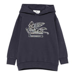 Etro Felpa Chiusa con Cappuccio tinta unita Blu per Bambino GX4P30 BLU ETRO 