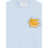 Etro T-Shirt tinta unita con Stampa Azzurro per Bambino GX8P41X AZZURRO ETRO 