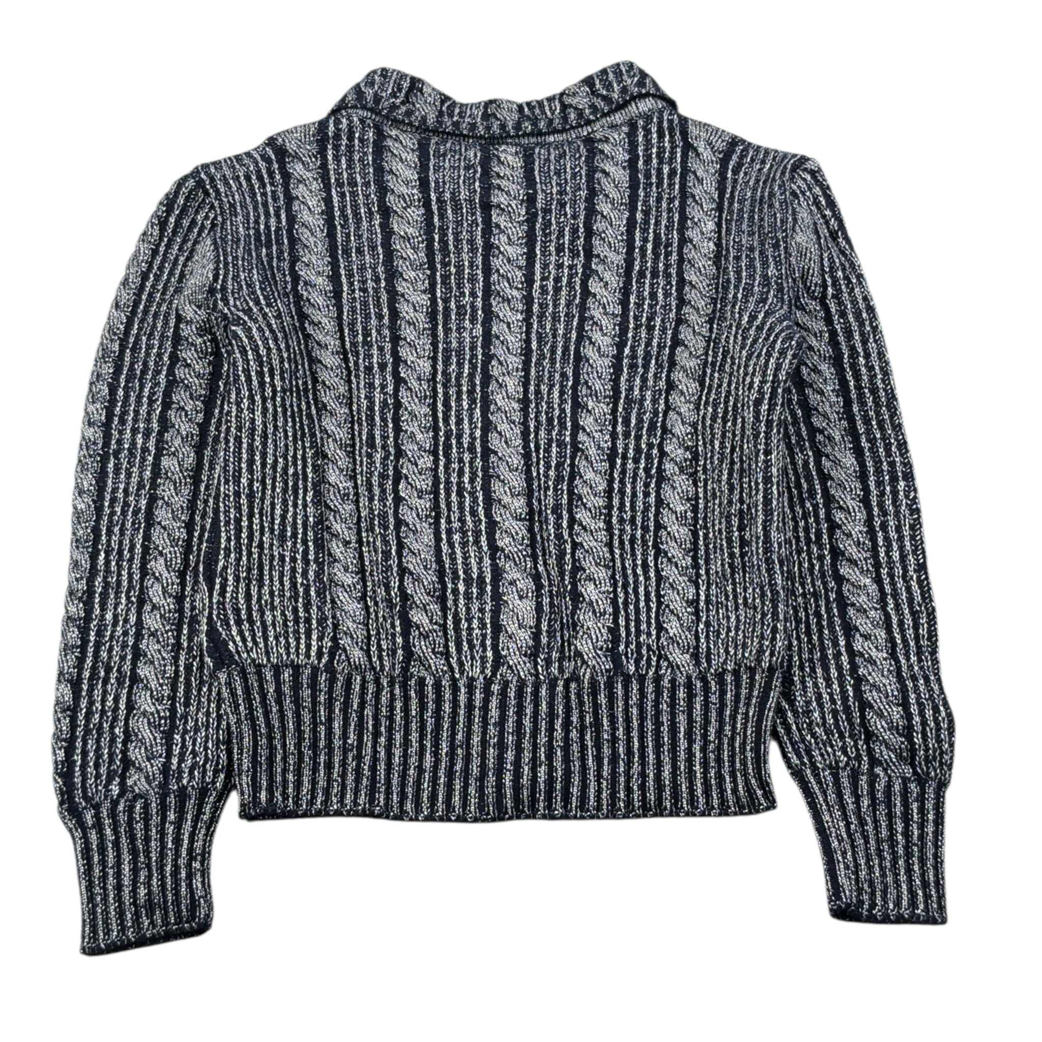 Fay Cardigan tinta unita Lurex Blu per Bambina FV9A20 BLU FAY 