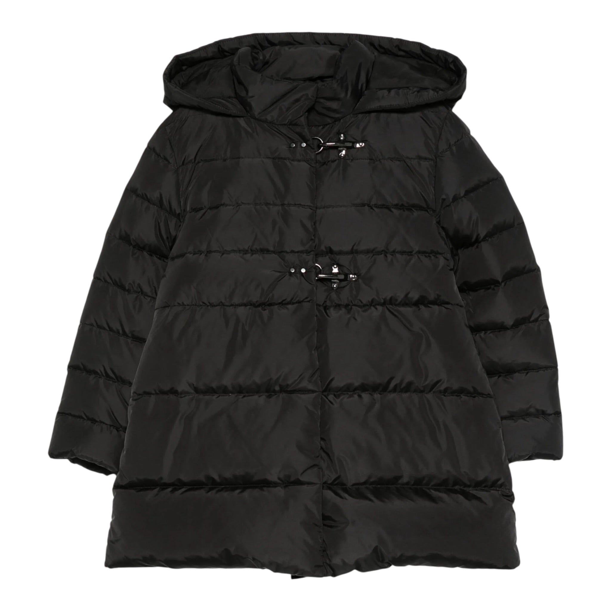 Fay Giubbino Modello Lungo tinta unita con Cappuccio Nero per Bambina FX2B00 NERO FAY 