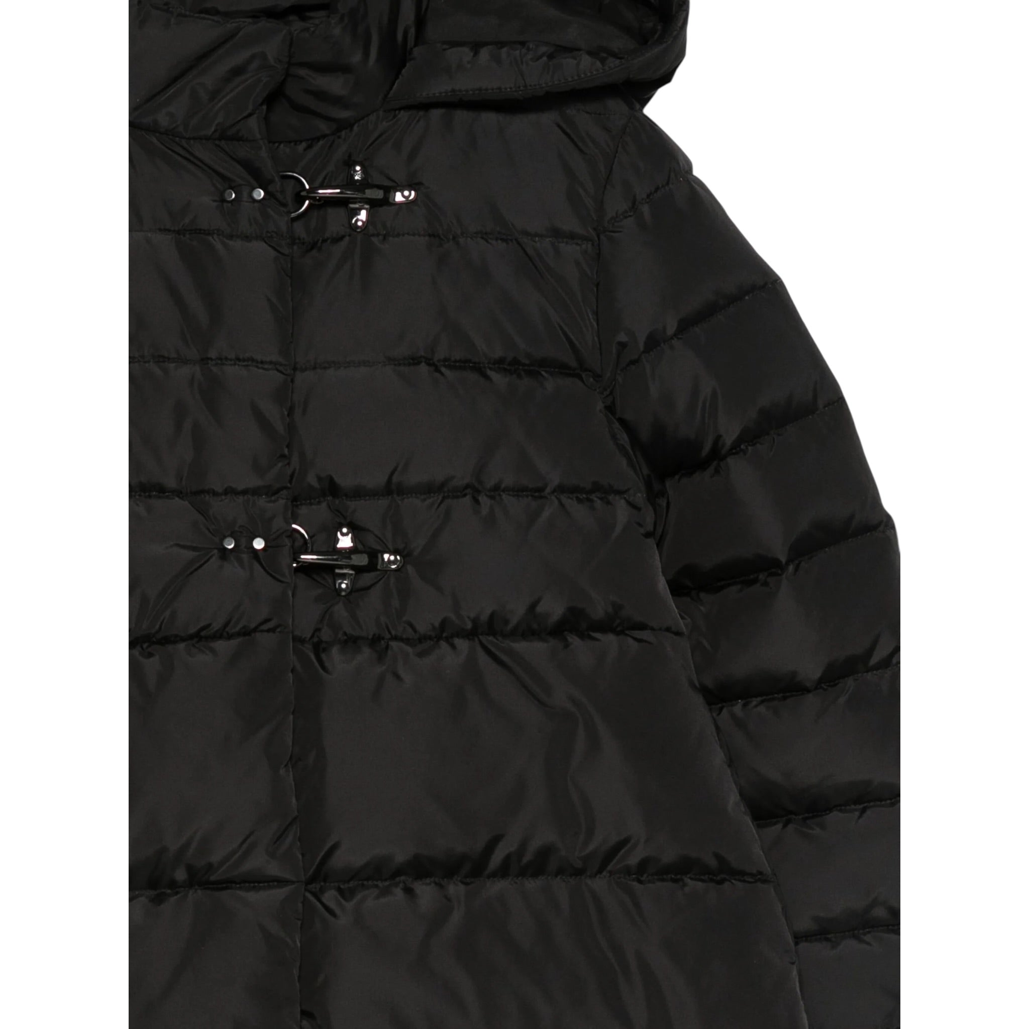 Fay Giubbino Modello Lungo tinta unita con Cappuccio Nero per Bambina FX2B00 NERO FAY 