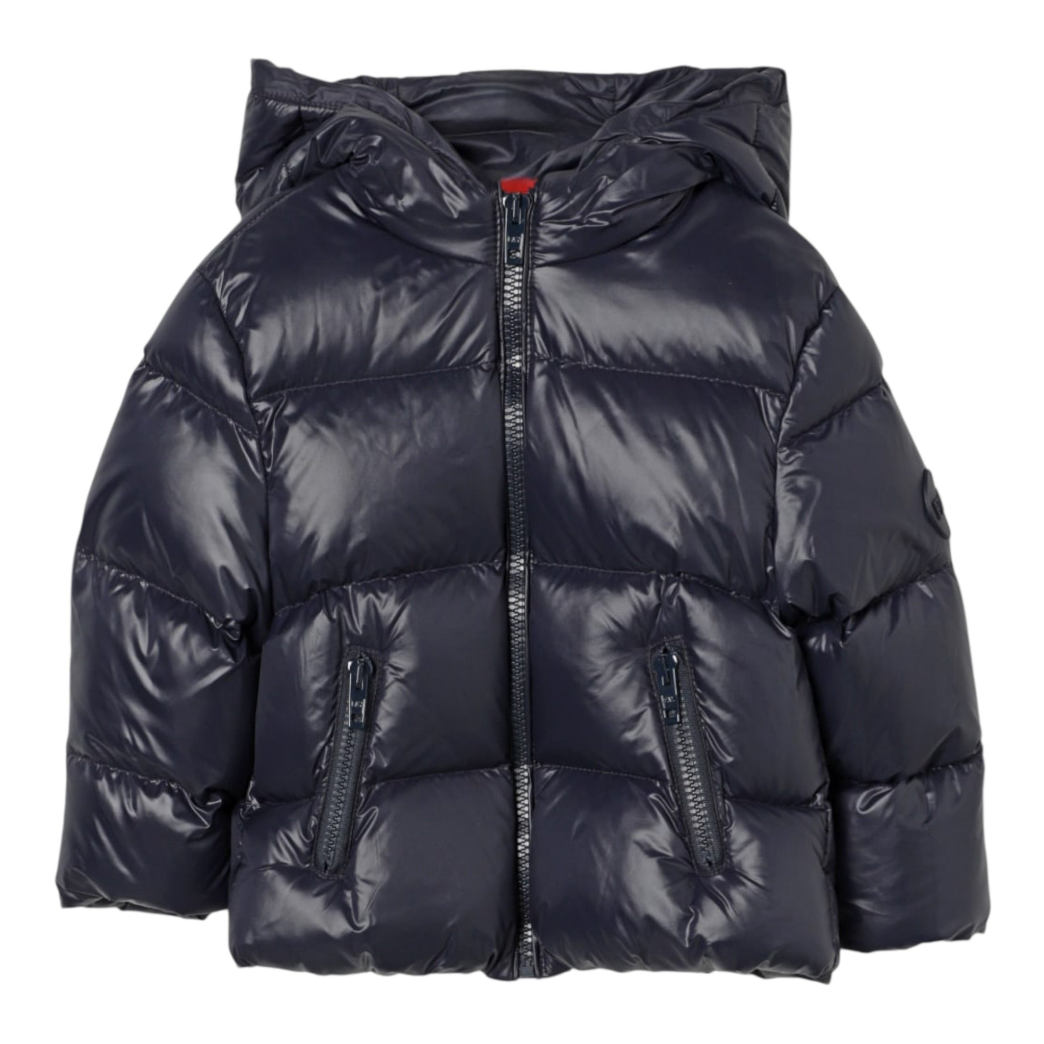 Fay Giubbino tinta unita con Zip E Cappuccio Blu per Bambino FX2P57 BLU FAY 