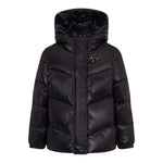Fay Giubbino tinta unita con Zip E Cappuccio Nero per Bambino FX2P57 NERO FAY 