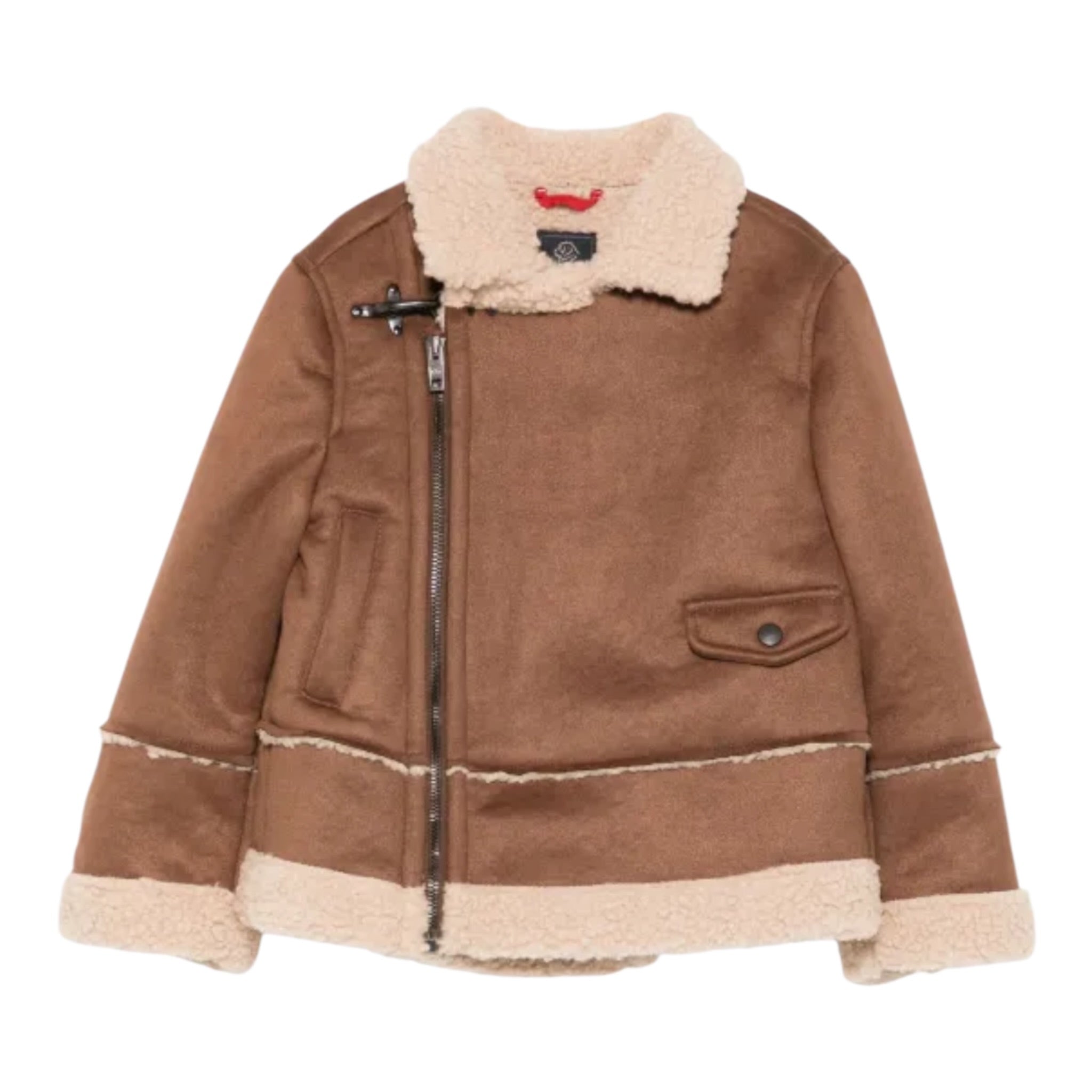 Fay Giubbino tinta unita con Pelliccia Modello Montone Marrone per Bambino FX2Q47H0066 MARRONE FAY 