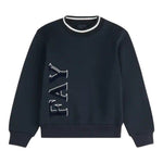 Fay Felpa Chiusa Girocollo tinta unita con Logo Blu per Bambino FX4P00 BLU FAY 