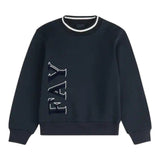 Fay Felpa Chiusa Girocollo tinta unita con Logo Blu per Neonato FX4P00N BLU FAY 