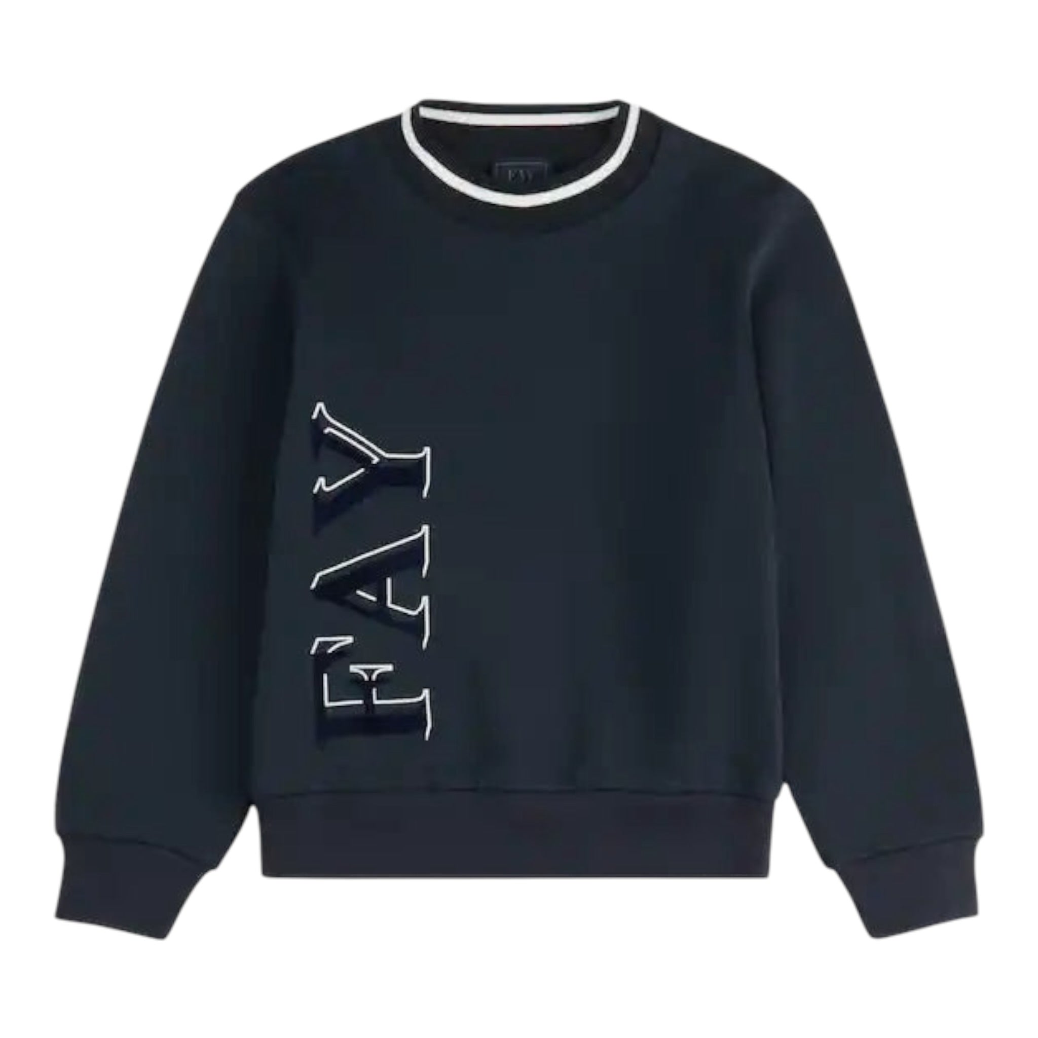 Fay Felpa Chiusa Girocollo tinta unita con Logo Blu per Neonato FX4P00N BLU FAY 