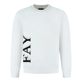 Fay Felpa Chiusa Girocollo tinta unita con Logo Panna per Bambino FX4P00X PANNA FAY 