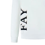 Fay Felpa Chiusa Girocollo tinta unita con Logo Panna per Bambino FX4P00X PANNA FAY 