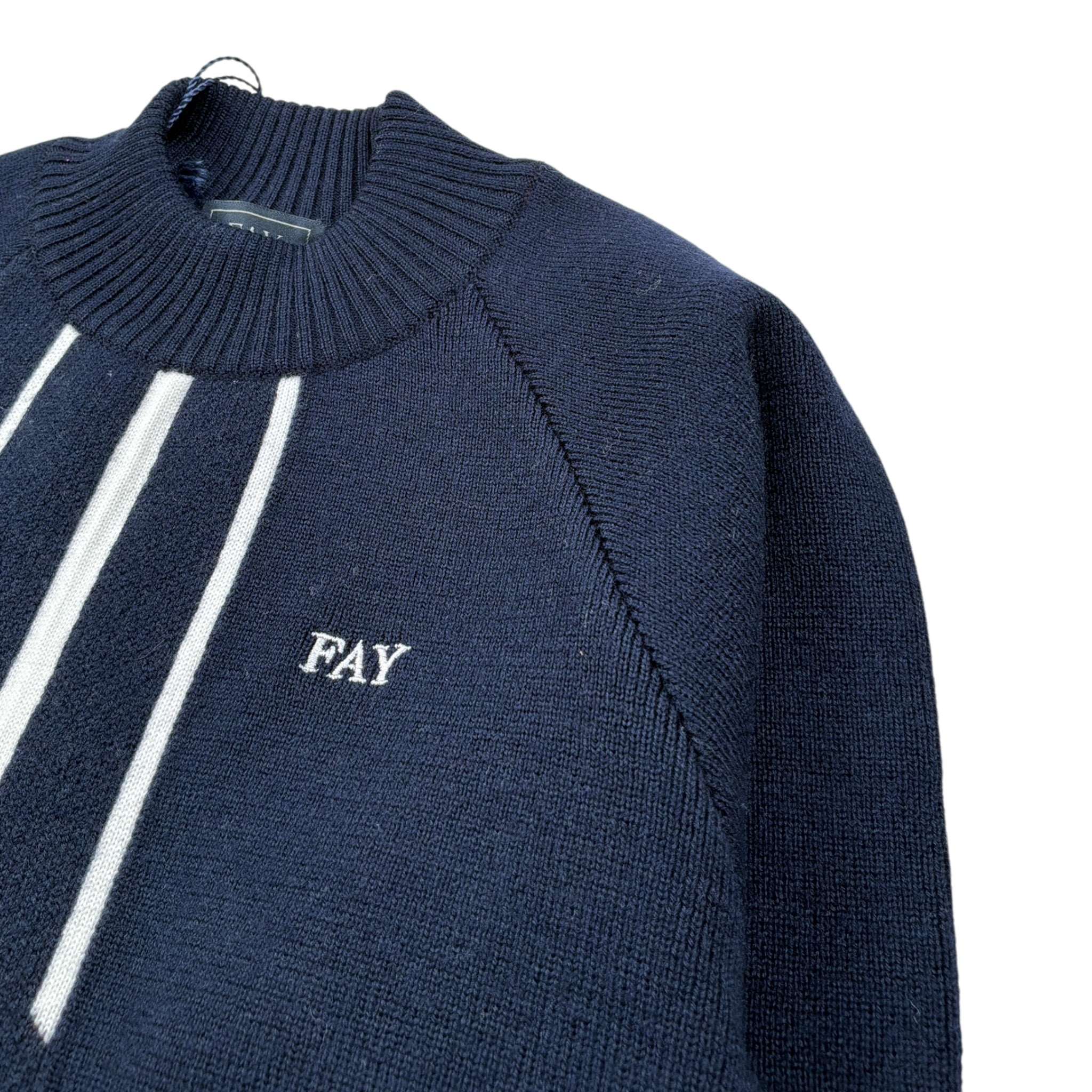 Fay Maglia Girocollo tinta unita con Logo Blu per Bambino FX9P10 BLU FAY 