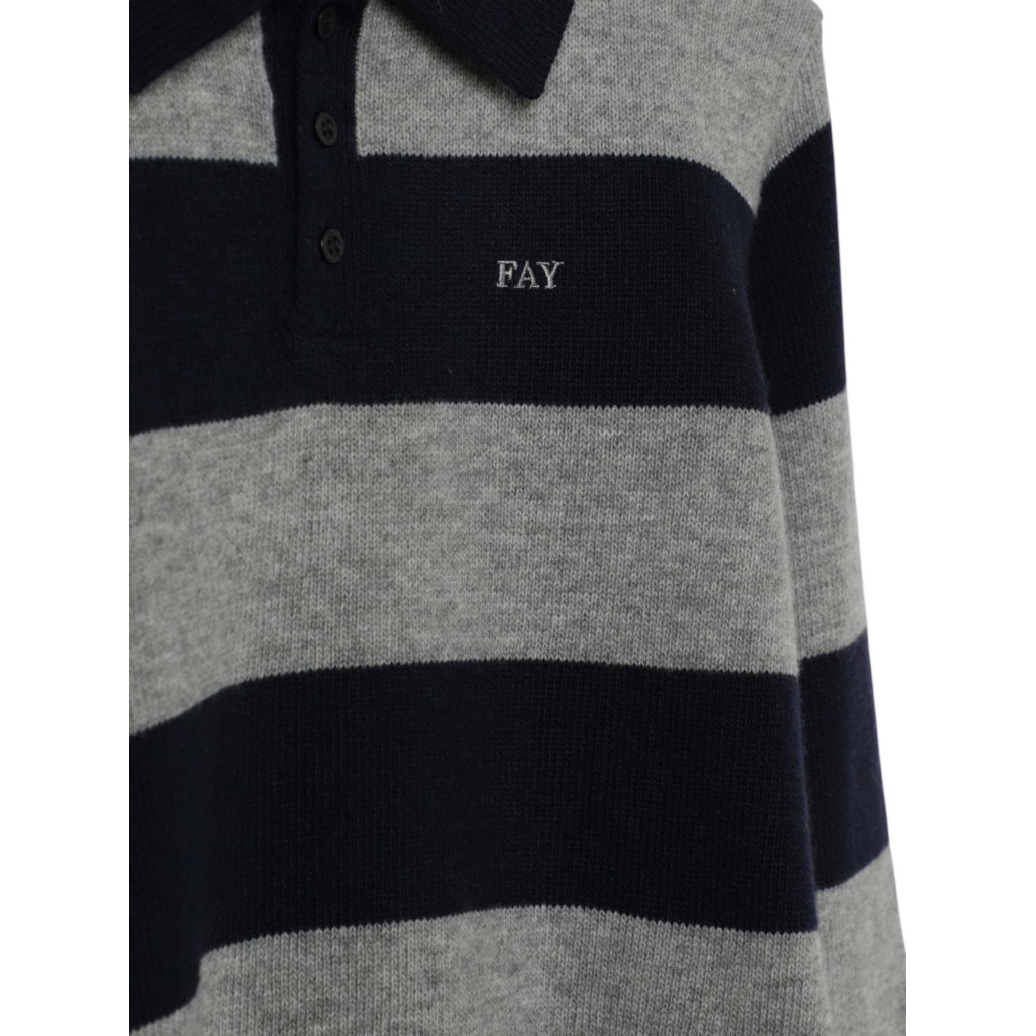 Fay Polo Maglia Fantasia A Righe Blu/Grigio per Bambino FX9P40 BLU/GRIGIO FAY 