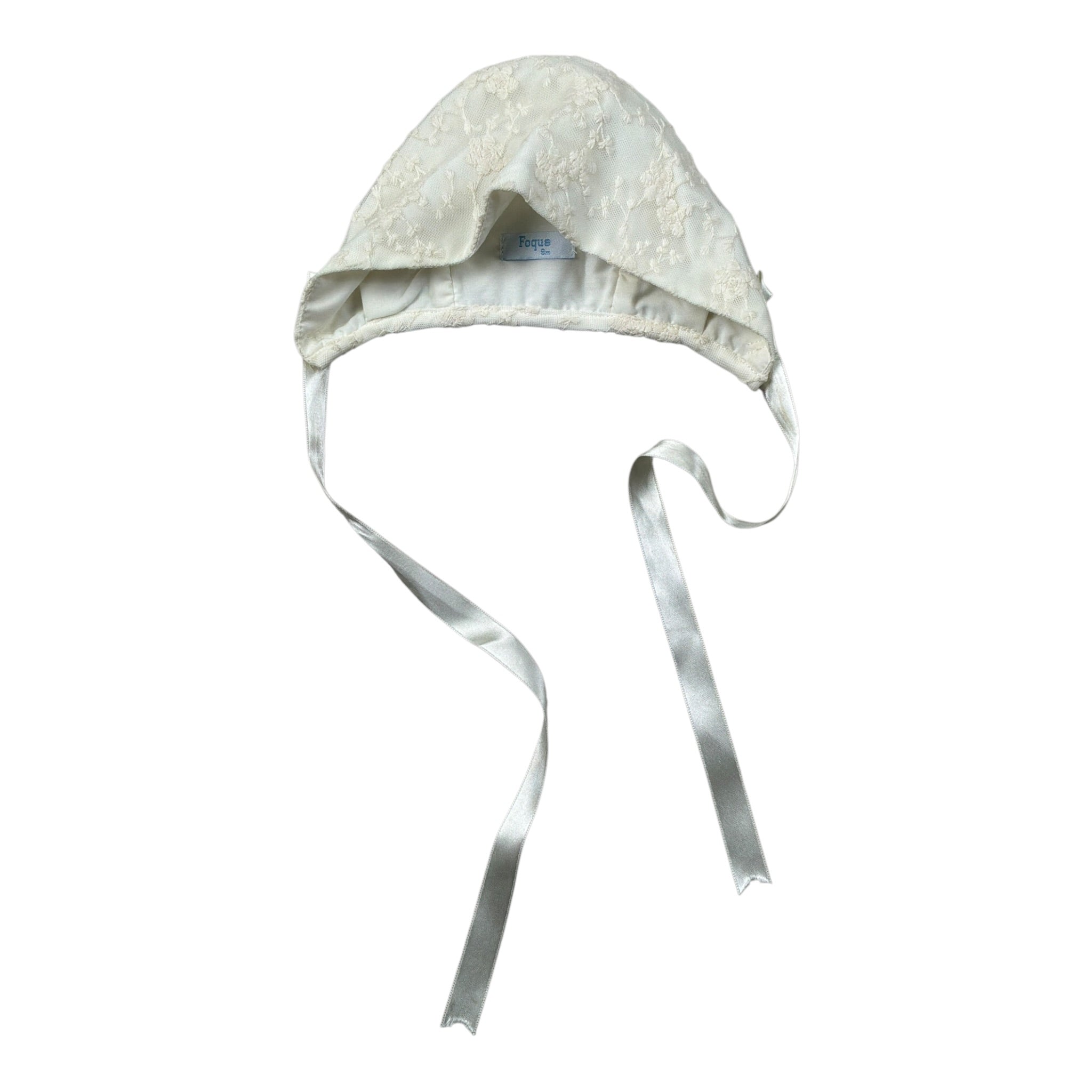 Foque Cappello tinta unita con Ricami Panna per Neonata EJEJ PANNA FOQUE 