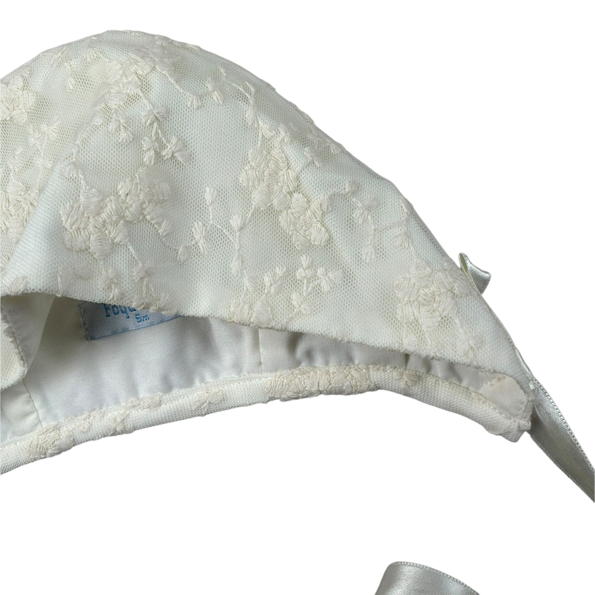 Foque Cappello tinta unita con Ricami Panna per Neonata EJEJ PANNA FOQUE 