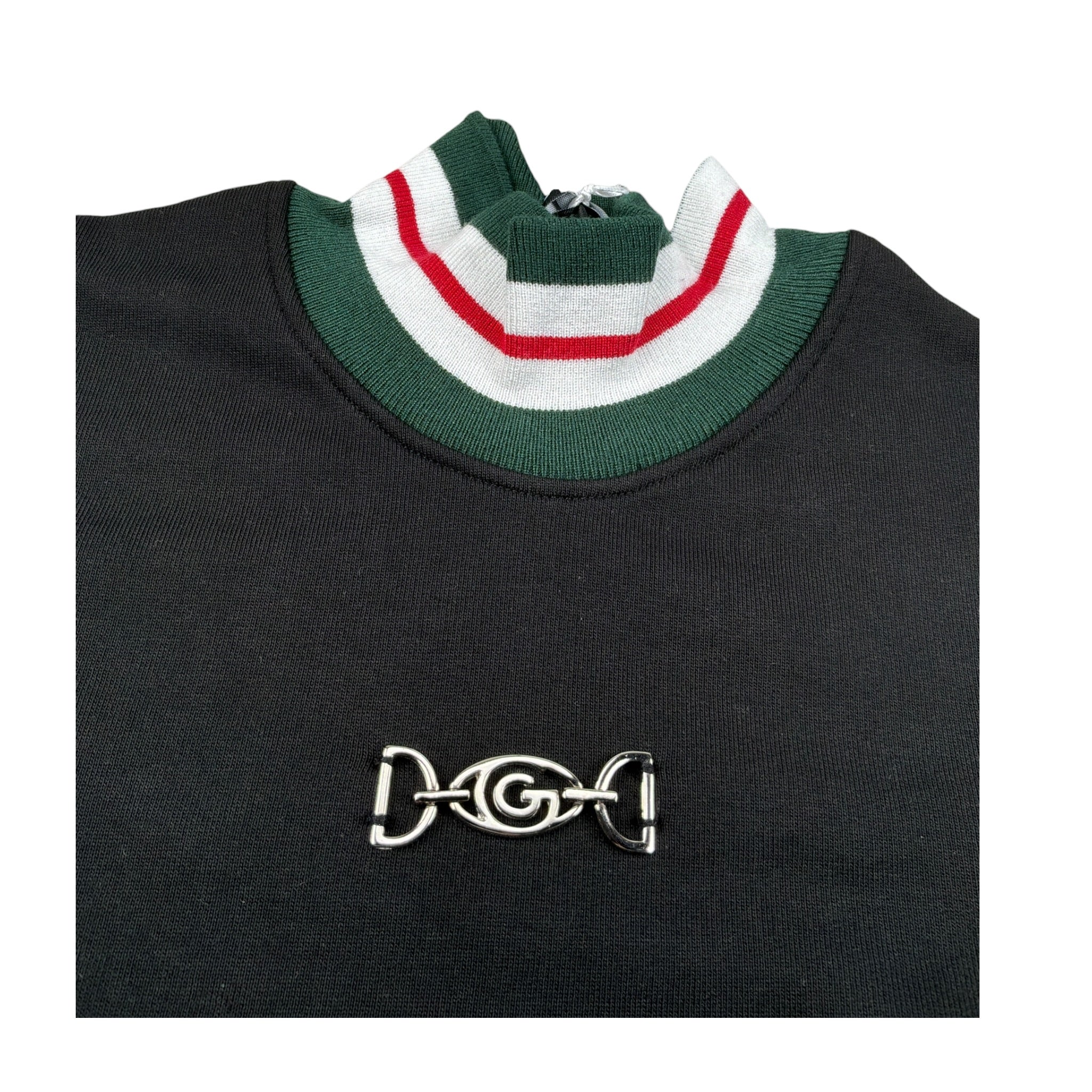 Gabriella Gucci Felpa Chiusa Mezzocollo tinta unita con Logo Nero per Bambina GK049 NERO GABRIELLA GUCCI 