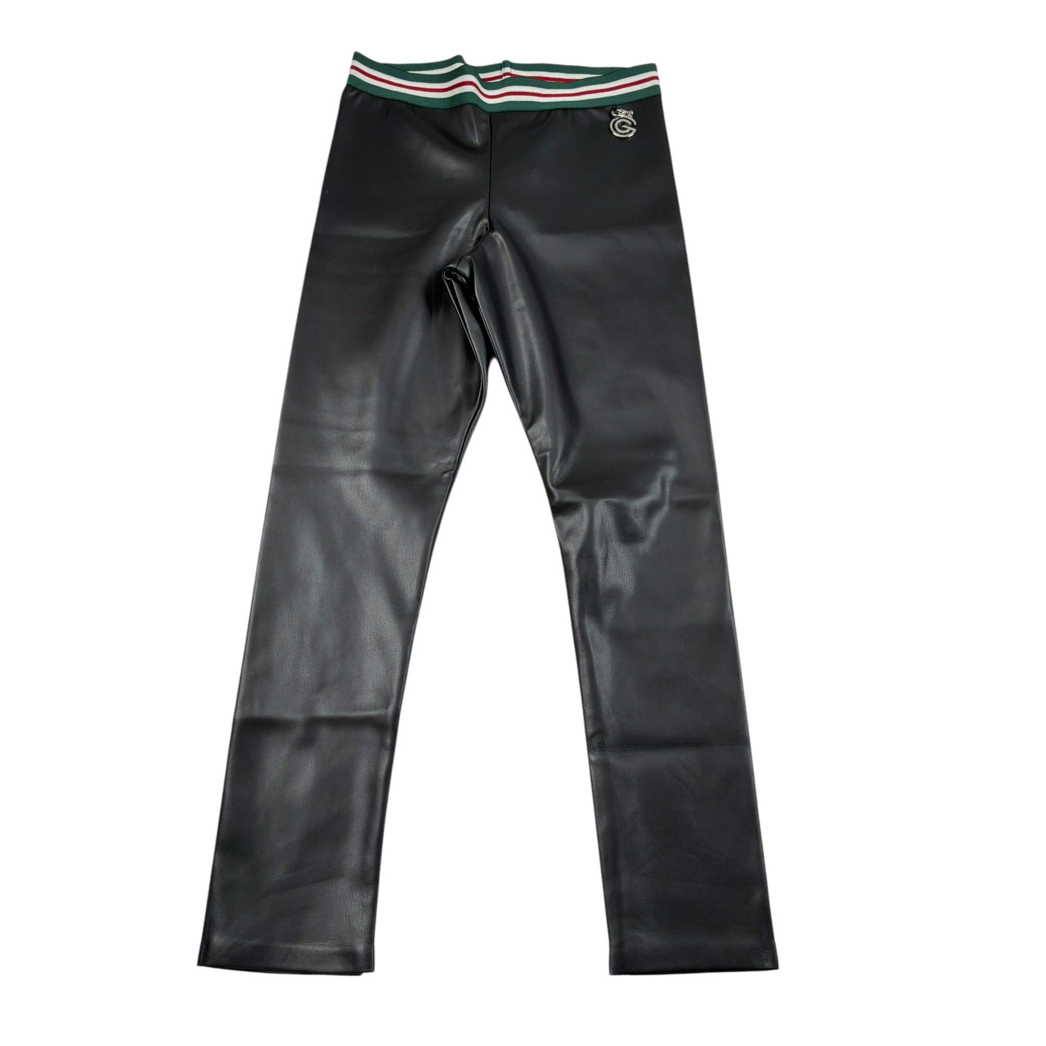 Gabriella Gucci Leggins In Ecopelle tinta unita Nero per Bambina GK050 NERO  