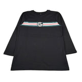 Gabriella Gucci Shirt Girocollo tinta unita con Logo Nero per Bambina GK065 NERO GABRIELLA GUCCI 