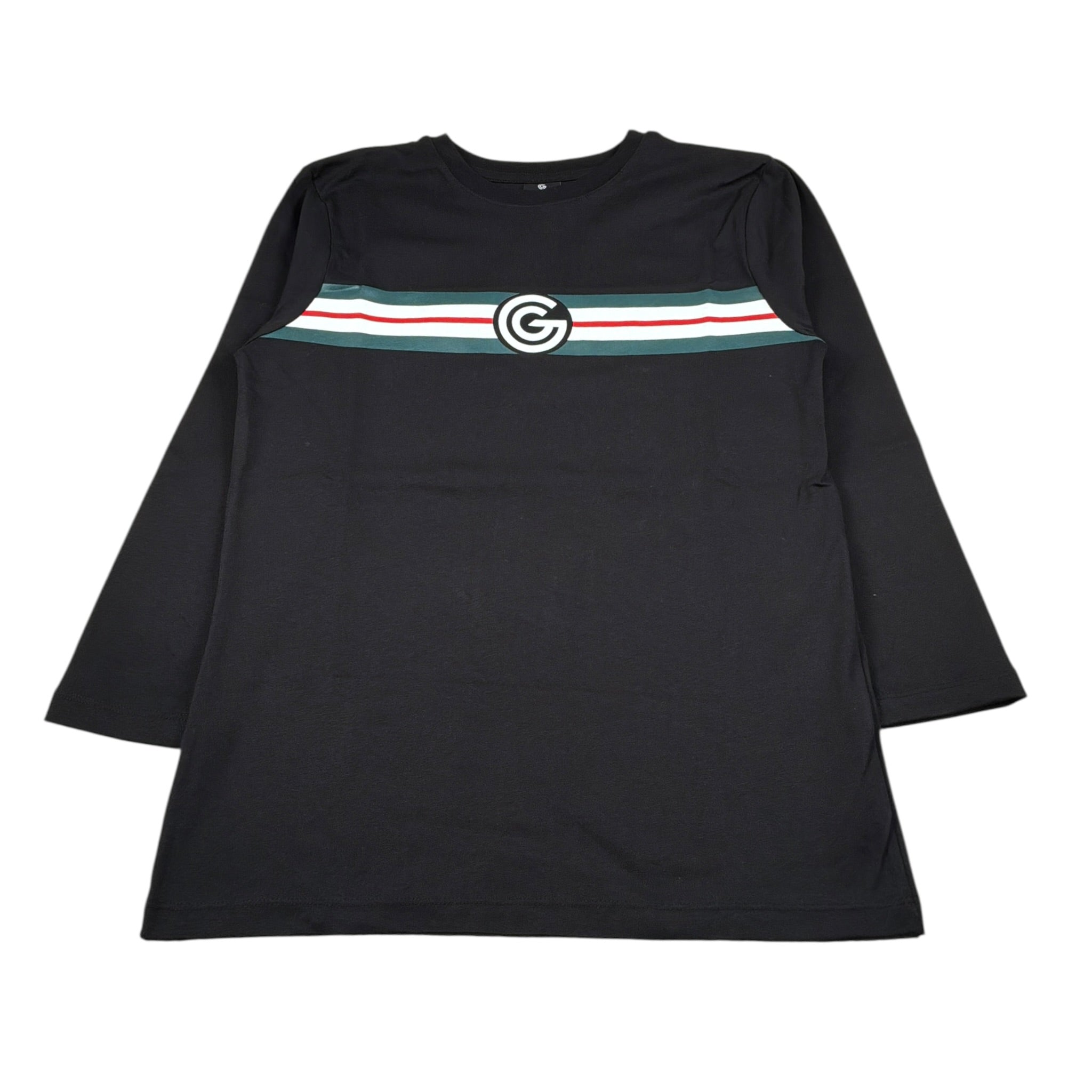 Gabriella Gucci Shirt Girocollo tinta unita con Logo Nero per Bambina GK065 NERO  