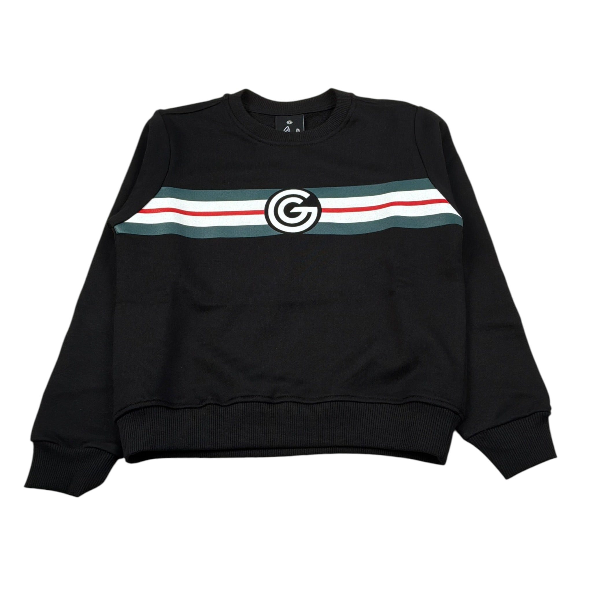Gabriella Gucci Felpa Chiusa Girocollo tinta unita con Logo Nero per Bambina GK071 NERO GABRIELLA GUCCI 