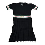 Gabriella Gucci Abito Mezza Manica tinta unita con Logo Nero per Bambina GK087 NERO GABRIELLA GUCCI 
