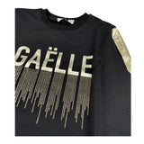 Gaelle Abito Girocollo tinta unita con Stampa Nero per Bambina 2741VF00632 NERO GAELLE 