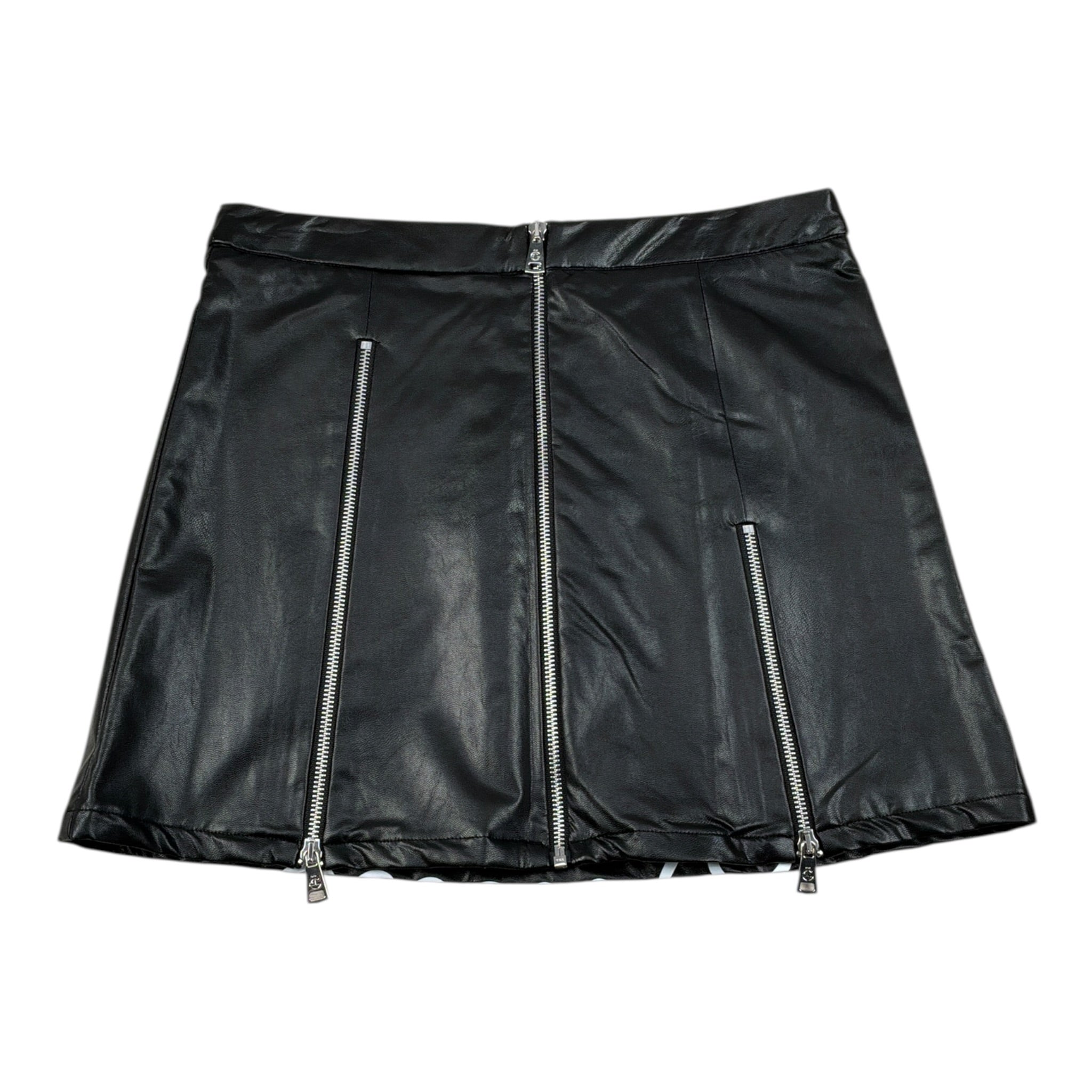 Gaelle Gonna Ecopelle tinta unita con Stampa Nero per Bambina 2742G00578X NERO GAELLE 