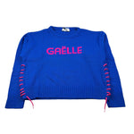 Gaelle Maglia Girocollo tinta unita con Logo Cobalto per Bambina 741W00564 COBALTO GAELLE 