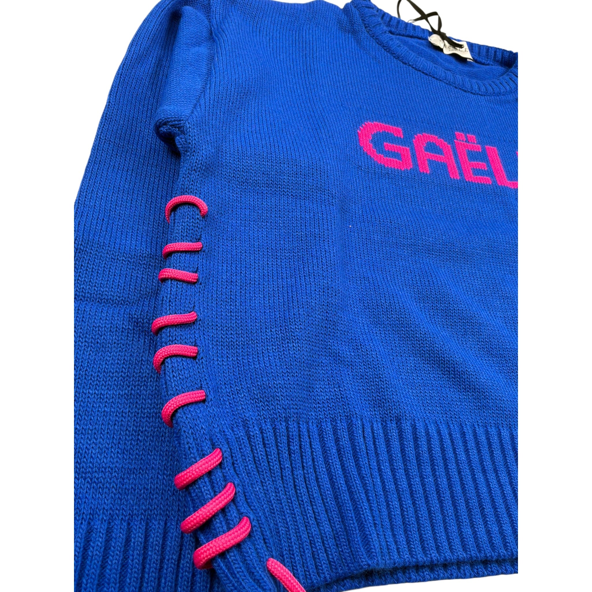 Gaelle Maglia Girocollo tinta unita con Logo Cobalto per Bambina 741W00564 COBALTO GAELLE 