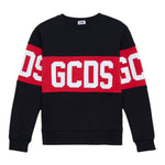 Gcds Felpa tinta unita con Logo Nero per Bambino B2JU1527BA2 NERO GCDS 