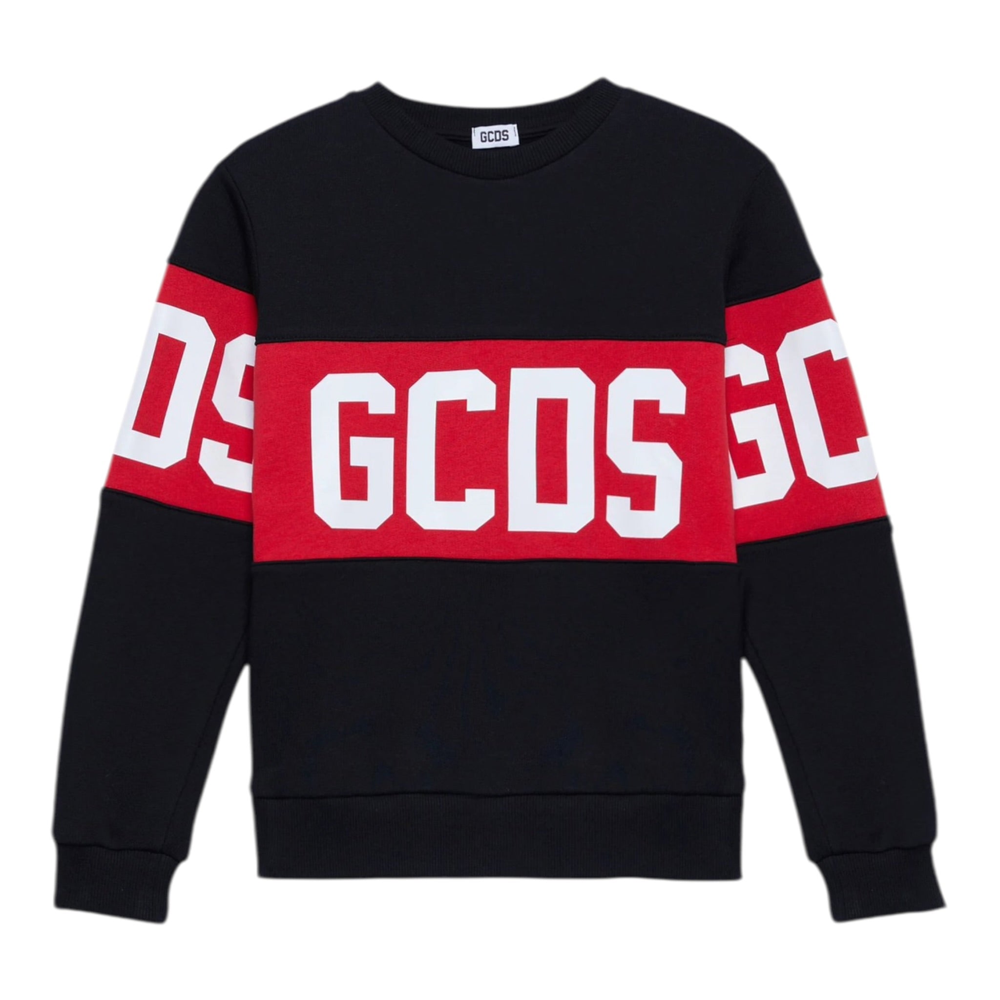 Gcds Felpa tinta unita con Logo Nero per Bambino B2JU1527BA2 NERO GCDS 