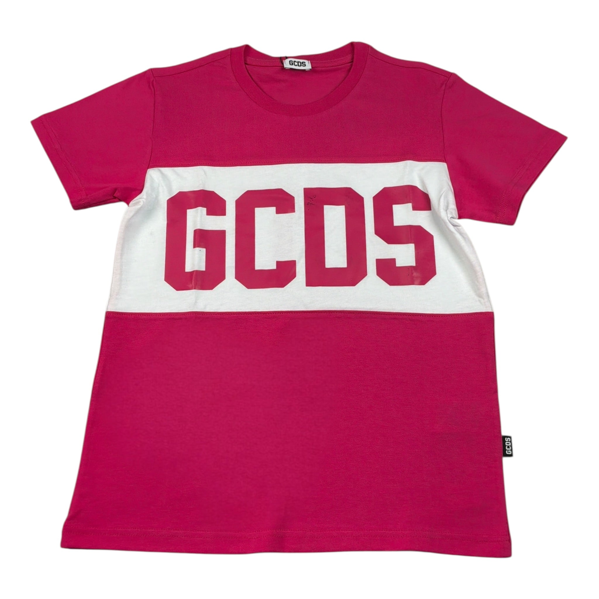 Gcds T-Shirt tinta unita con Logo Fuxia per Bambina B2JU2329JF1 FUXIA GCDS 