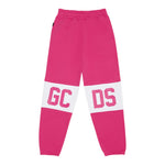 Gcds Pantalone Tuta tinta unita con Logo Fuxia per Bambina B2JU3017BA2 FUXIA GCDS 