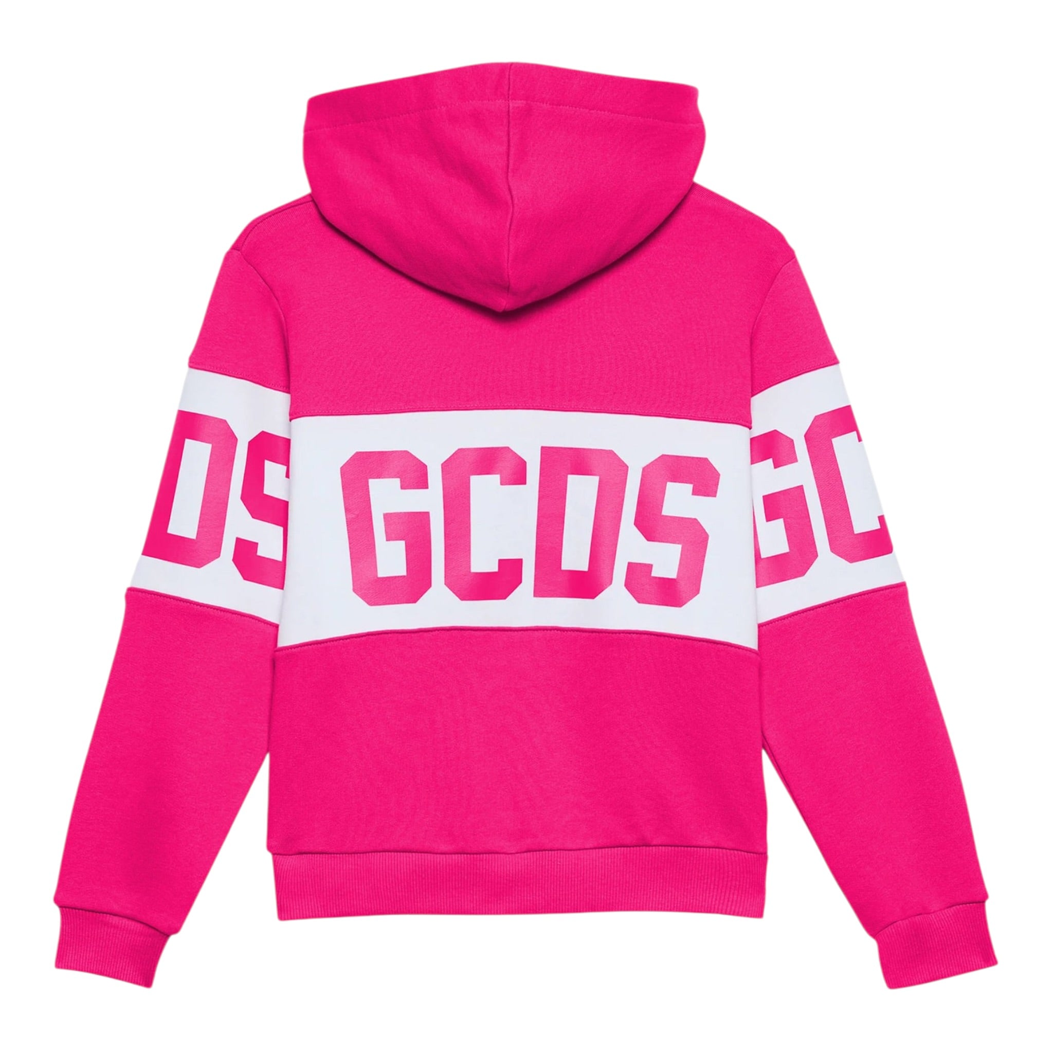 Gcds Felpa tinta unita con Cappuccio E Stampa Fuxia per Bambina B2KU1926BA2A FUXIA GCDS 