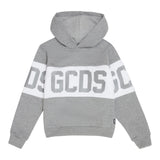 Gcds Felpa tinta unita con Cappuccio E Stampa Grigio per Bambino B2KU1926BA2X GRIGIO GCDS 