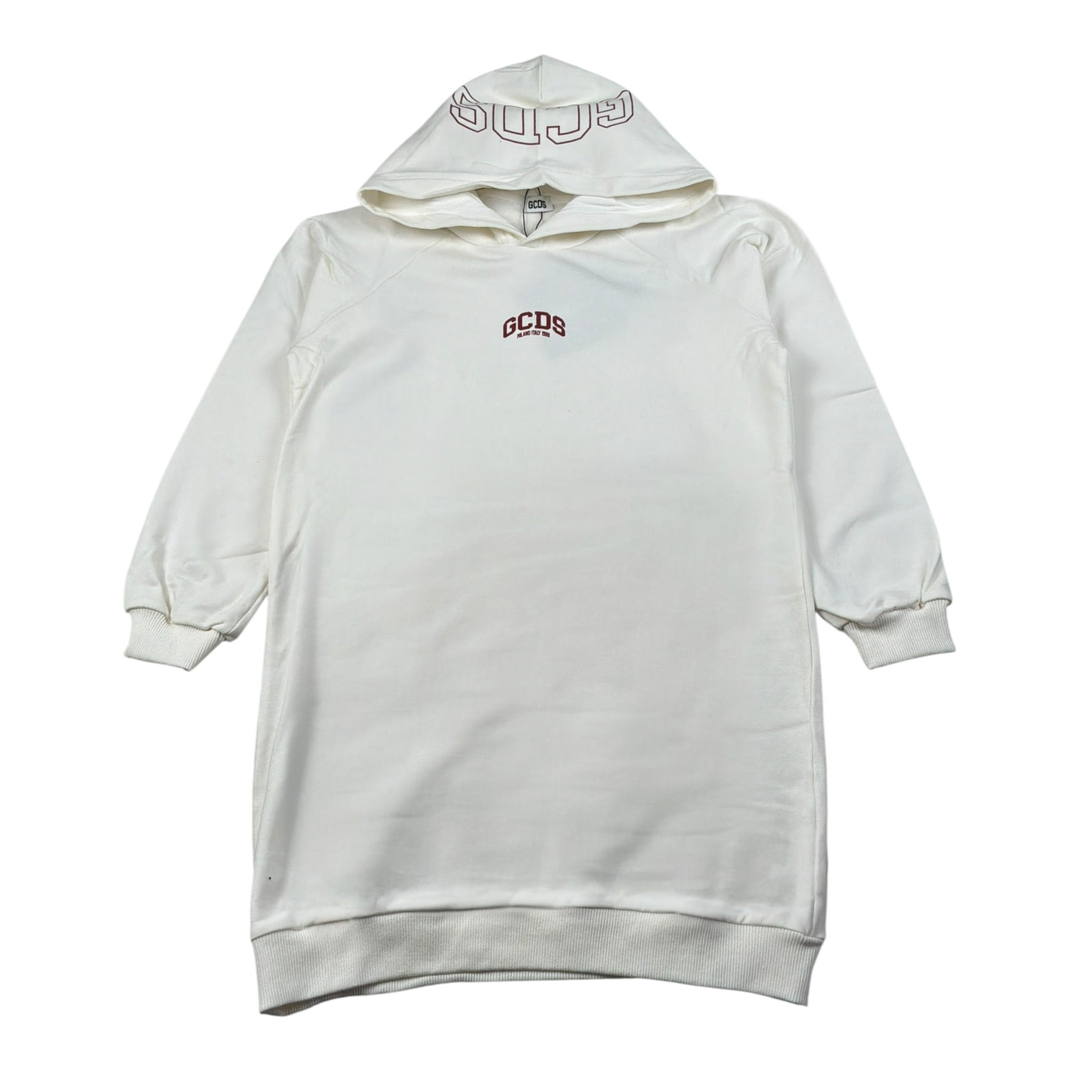 Gcds Abito Manica Lunga con Cappuccio tinta unita Panna per Bambina B2KW1018BA5 PANNA GCDS 