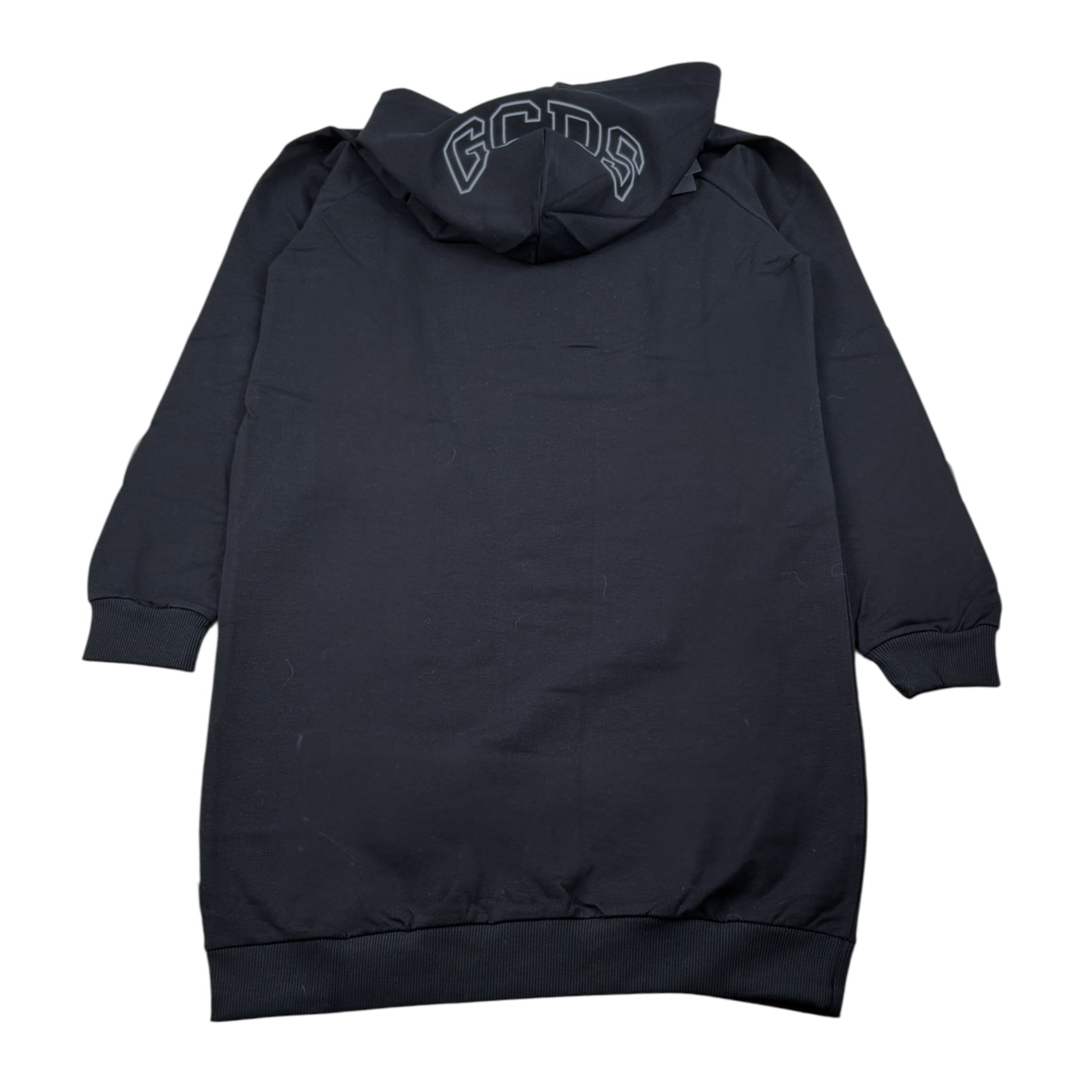 Gcds Abito Felpa Manica Lunga con Cappuccio tinta unita Nero per Bambina B2KW108BA5 NERO GCDS 