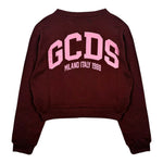 Gcds Felpa Chiusa Girocollo tinta unita con Logo Bordeaux per Bambina B2KW1531BA5 BORDEAUX GCDS 