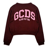 Gcds Felpa Chiusa Girocollo tinta unita con Logo Bordeaux per Bambina B2KW1531BA5 BORDEAUX GCDS 