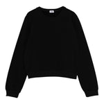 Gcds Felpa Chiusa Girocollo tinta unita con Logo Nero per Bambina B2KW1531BA5 NERO GCDS 