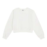 Gcds Felpa Chiusa Girocollo tinta unita con Logo Panna per Bambina B2KW1531BA5 PANNA GCDS 