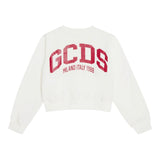 Gcds Felpa Chiusa Girocollo tinta unita con Logo Panna per Bambina B2KW1531BA5 PANNA GCDS 