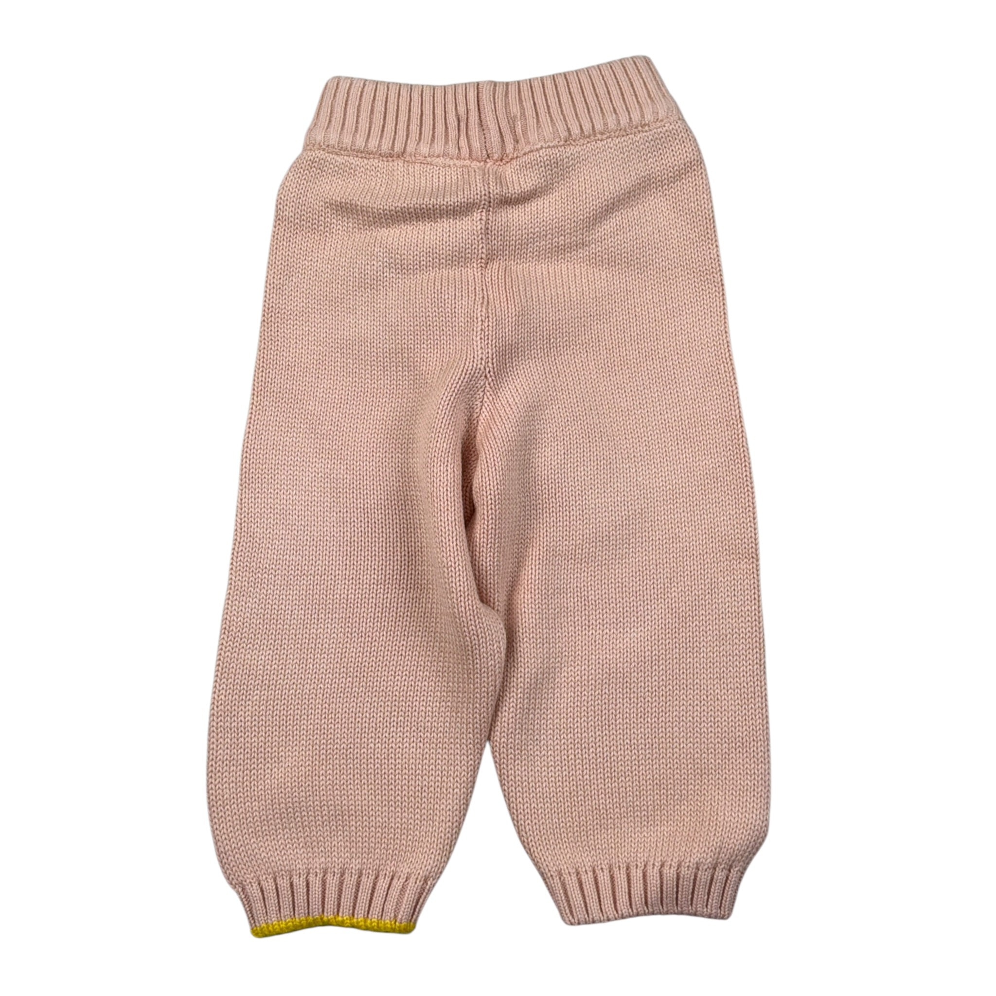 Gensami Pantalone In Maglia tinta unita con Ricami Rosa per Neonata PT01B ROSA GENSAMI 