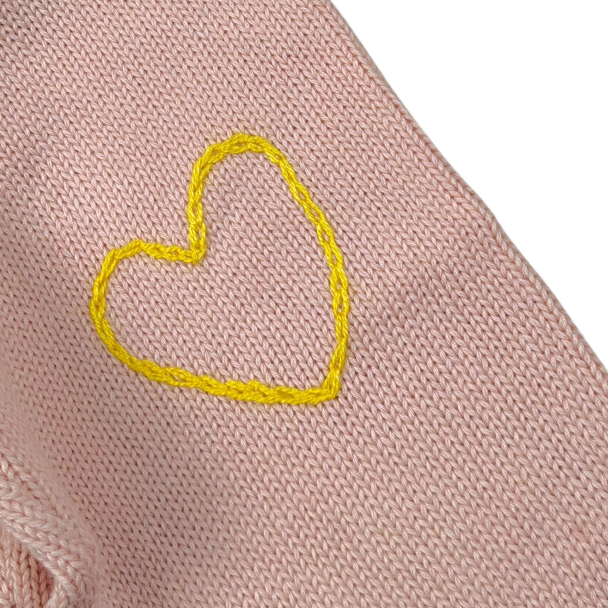 Gensami Pantalone In Maglia tinta unita con Ricami Rosa per Neonata PT01B ROSA GENSAMI 