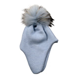 Gio Higuamy Cappello tinta unita con Pon Pon Azzurro per Bambino CT0223A AZZURRO GIO HIGUAMY 